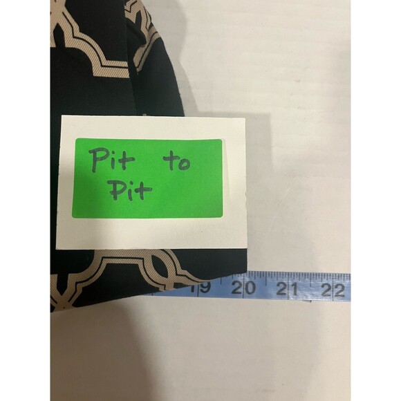 Talbots Black Tan Cotton Silk Blend Dress Cowl Neck Sleeveless Tie Belt Size 10 - Picture 6 of 10